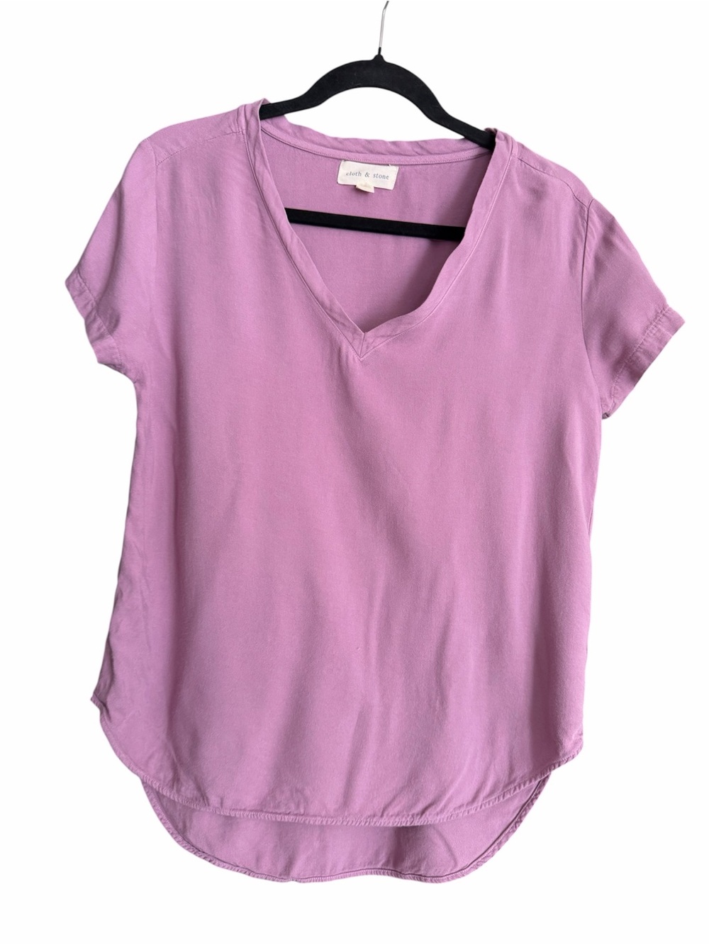 cloth & stone  V-Neck Short Sleeve Hi-Low Top